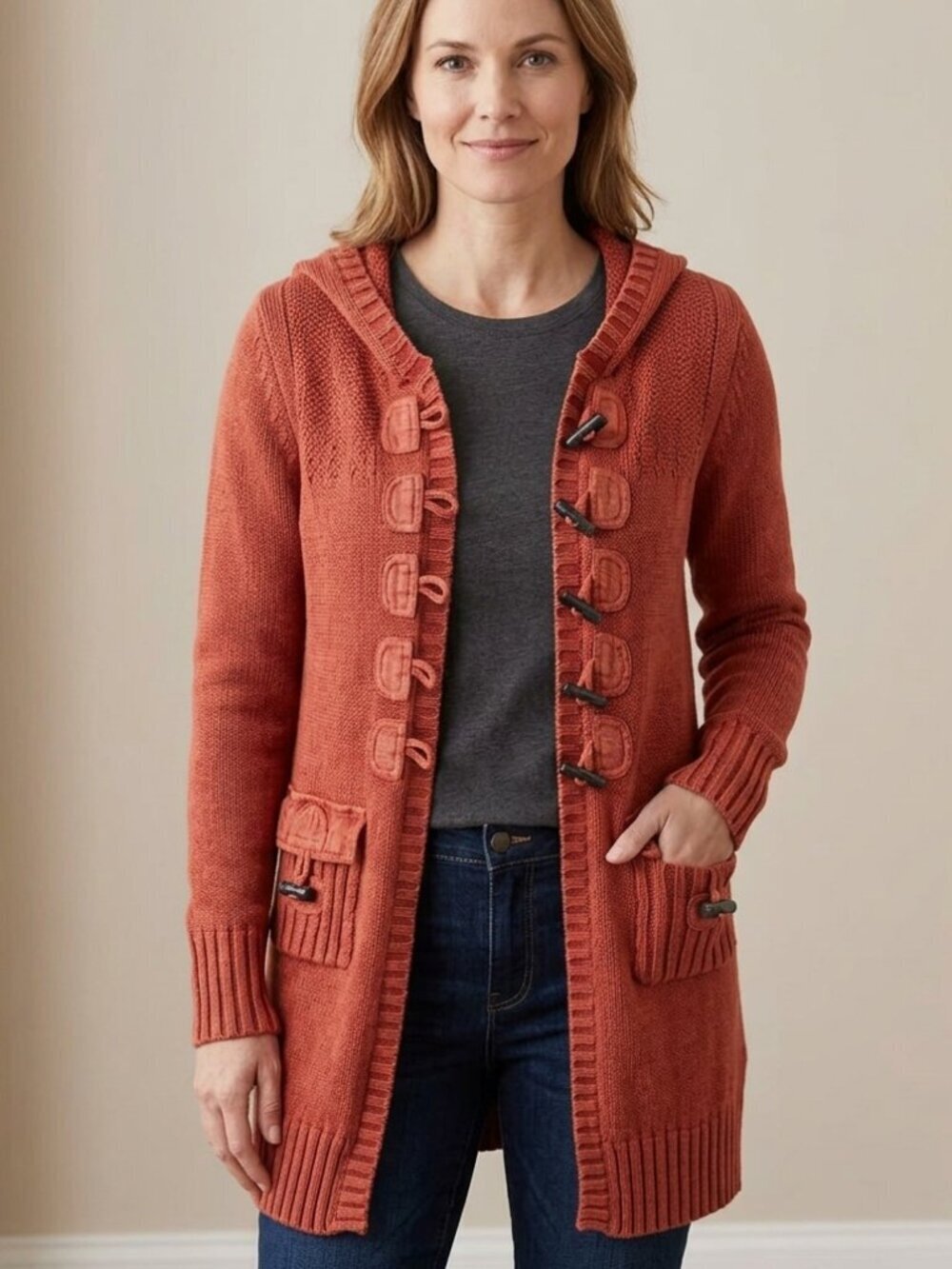*RARE* PBJ Blues Toggle Button Knit Sweater Cardigan